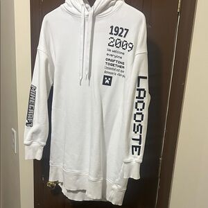 Lacoste White Graphic Hoodie Sweater for Men
